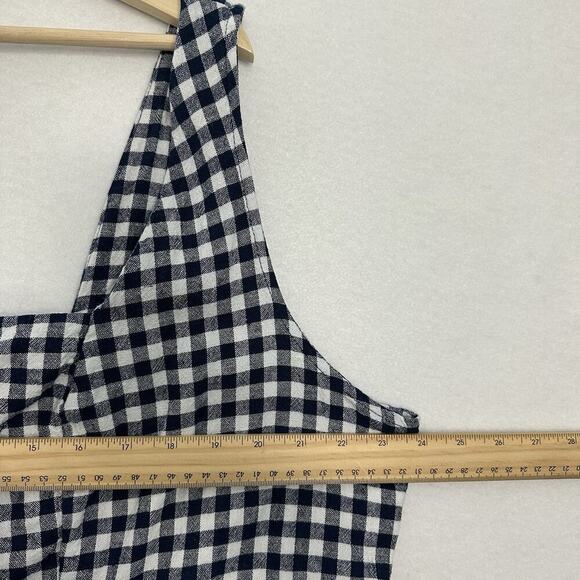 Old Navy Mini Dress Womens 3X Blue White Gingham Linen Blend Cottage Country - Picture 9 of 13